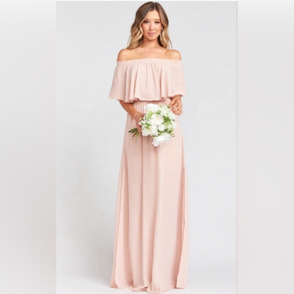Show Me Your MuMu Strapless Iff the Shoulder Light Pink Flowy Dress